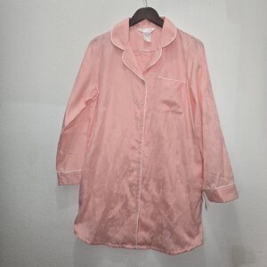 Gillian O’Malley Nightgown Women’s Small  Sleep Shirt Pink Long Sleeve Tunic